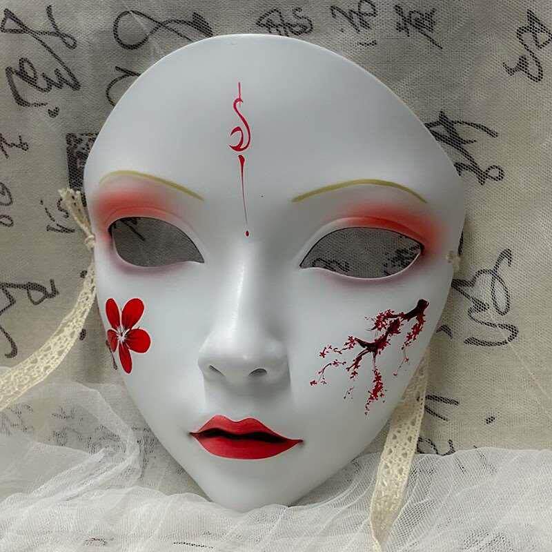 万物有灵网红成人派对面具全脸中国风手绘装饰汉服配饰化妆舞会女