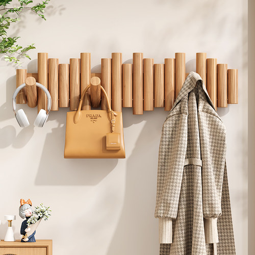 进口榉木钢琴键挂衣架墙上壁挂