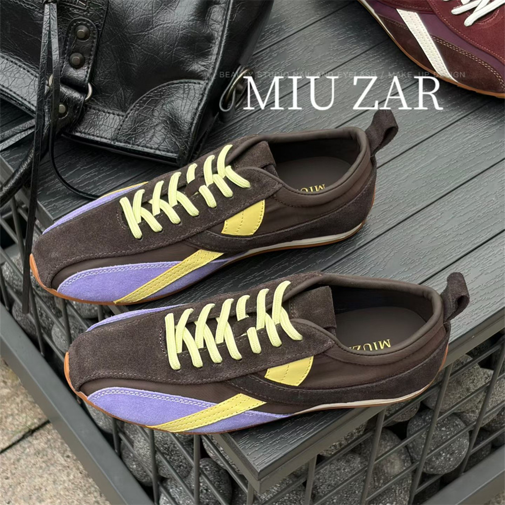妙莎MIUZAR女鞋2026秋季新款拼色德训鞋时髦多巴胺运动鞋休闲鞋