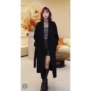 【大乐严选】25年MEACHEAL米茜尔 25年铬黑色大衣725410018068