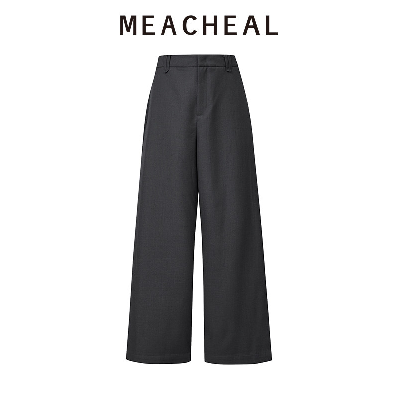 MEACHEAL2025冬季新款小众设计感弯刀裤休闲阔腿直筒裤子,女装/女士精品,休闲裤,淘宝优惠券,粉丝福利购,淘宝优惠卷