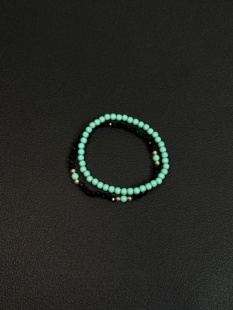 小心袖口 Vintage中古荧光石叠戴串珠手链小众简约手串男女配饰