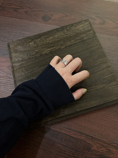 Vintage中古锆石十字架戒指男女朋克钛钢戒指配饰 25AW 小心袖 口