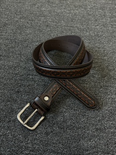 小心袖口「图腾花」Vintage中古阿美咔叽针扣皮带民族风男女腰带