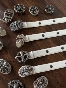 小心袖 Vintage中古十字架皮带暗黑金属摇滚朋克小众男女皮带 口