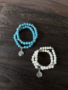 小心袖口【拍一发二】Vintage中古松石常青树手链复古男女配饰