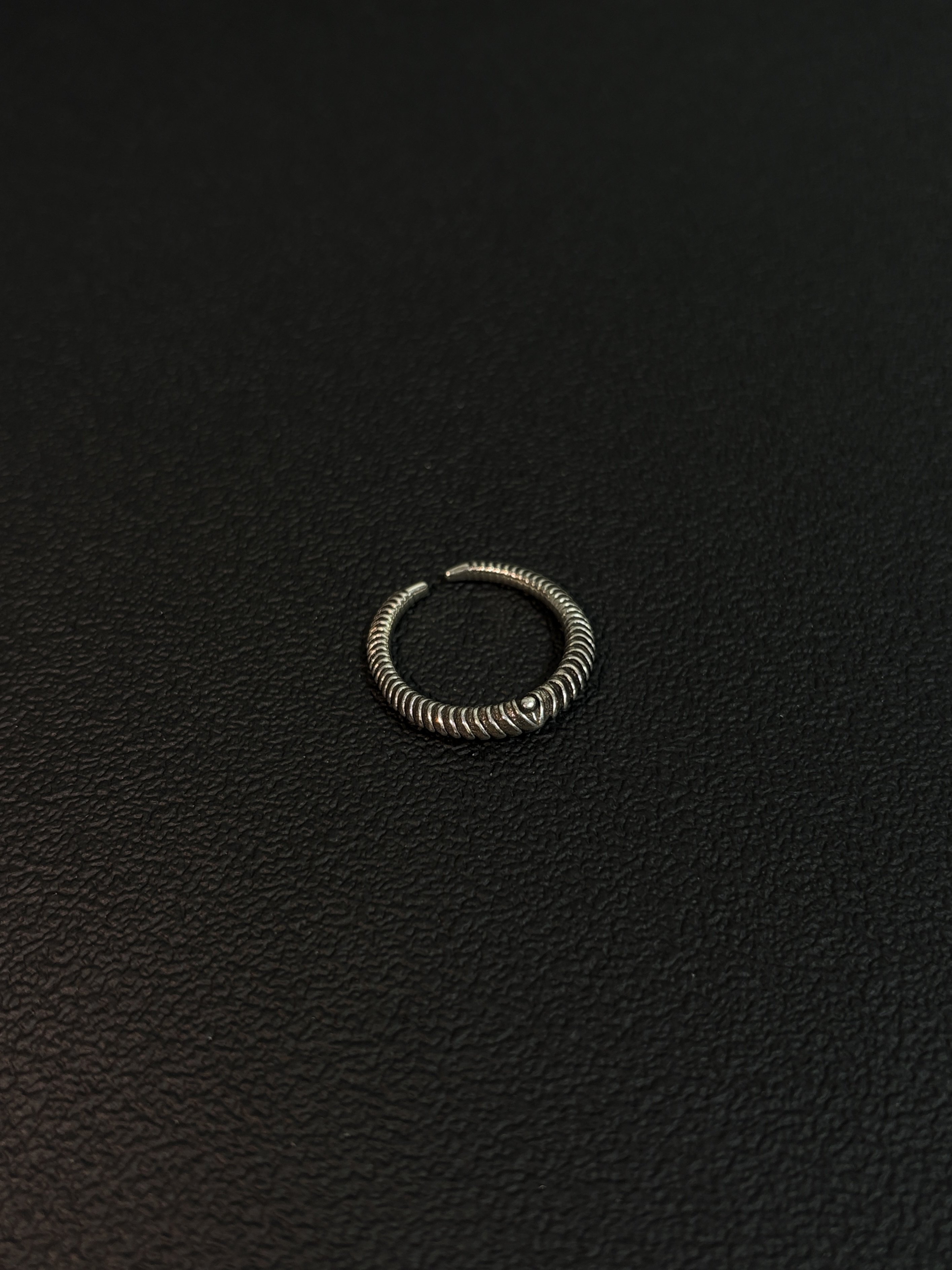 小心袖口 「骨骼螺纹」Vintage中古原创戒指指环个性小众开口戒