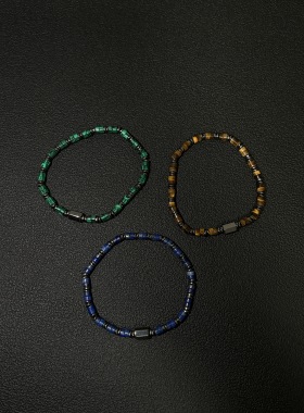 小心袖口 Vintage中古原创虎眼磁石叠戴竹节手链小众高级轻奢手串