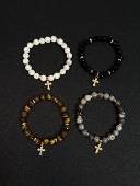 小心袖 口 原创cleanfit中古天然虎眼石串珠手链男女简约小众配饰