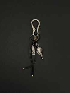 小心袖 Vintage中世纪骨骼面具复古穿搭腰间配饰钥匙扣挂件 口