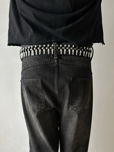 杰同款 左元 小众朋克哥特暗黑金属子弹配件皮带腰带 AP同款