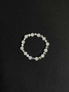 小心袖口 cleanfit猫眼石手链十字架手串小众日常简约百搭手饰