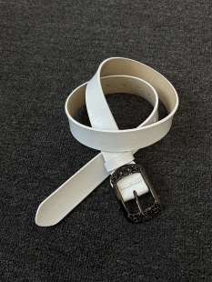 小心袖 Vintage中古真皮压花铆钉针扣腰带小众简约百搭男女皮带 口