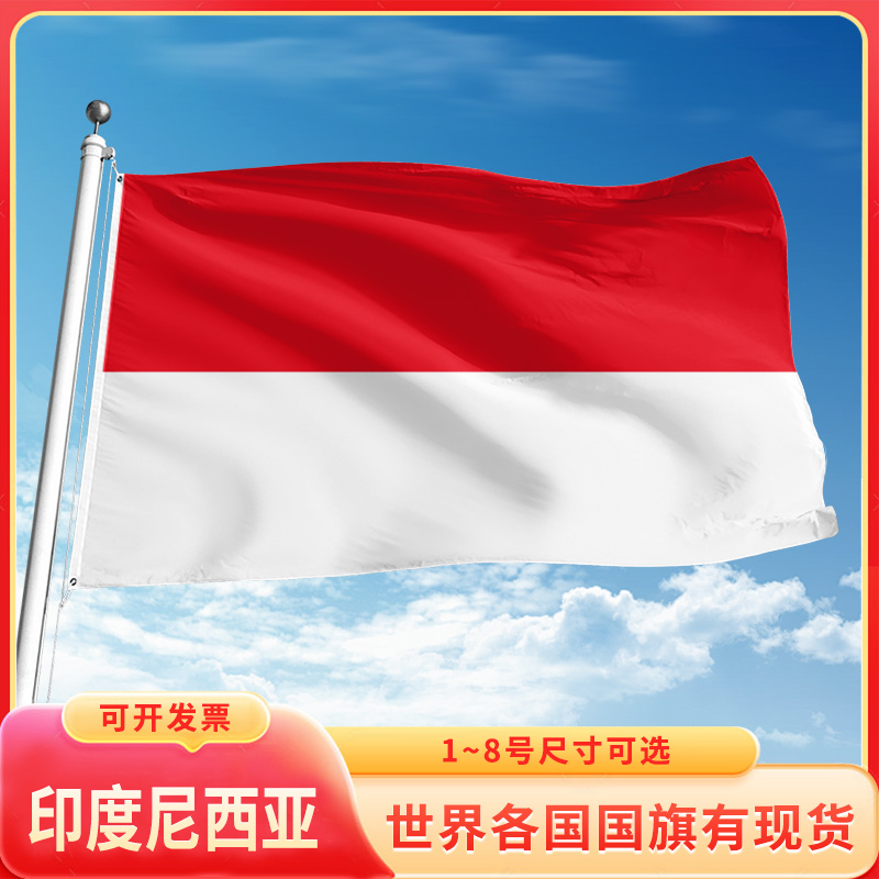 印度尼西亚国旗世界各国旗帜万国旗定制12345号户外手摇旗串旗办