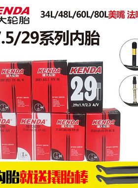 建大KENDA 山地自行车内胎27.5 29寸*1.9/2.125山地轮胎美嘴法嘴