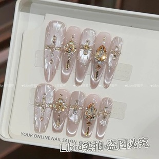 辣妹甜酷风 手工穿戴甲温柔猫眼气质美甲百搭显白个性 神域鎏光