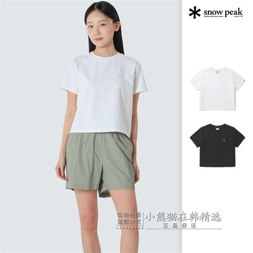 Snowpeak雪峰正品春夏新款经典logo短款休闲短袖T恤女S26MWTTS15