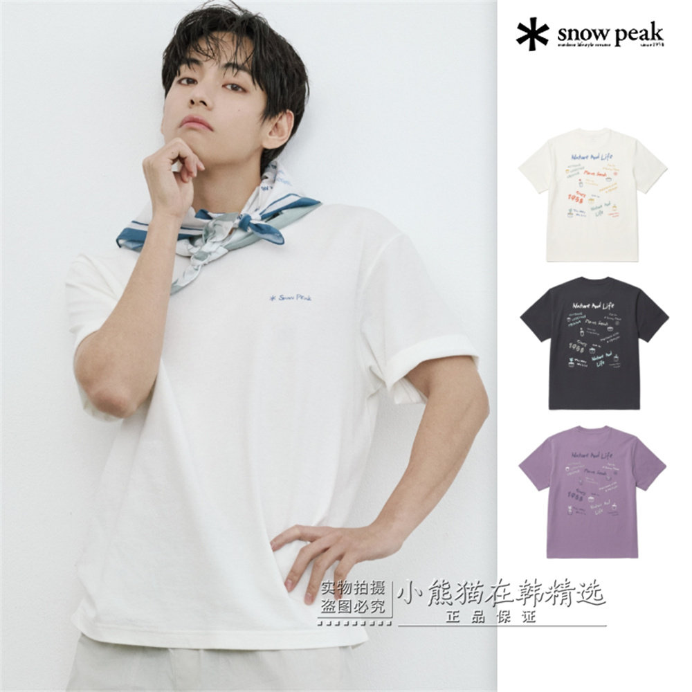 【Snowpeak雪峰正品春季背后彩色涂鸦休闲短袖T恤情侣S26MUFTS08