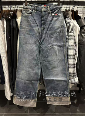 韩国TM正品26春款翻遍直筒休闲牛仔裤T32G0NEW33TWT1