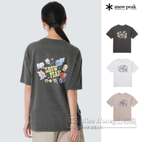 【Snowpeak雪峰BTS21防弹少年团合作款女款圆领短袖T恤S26MWFTS92