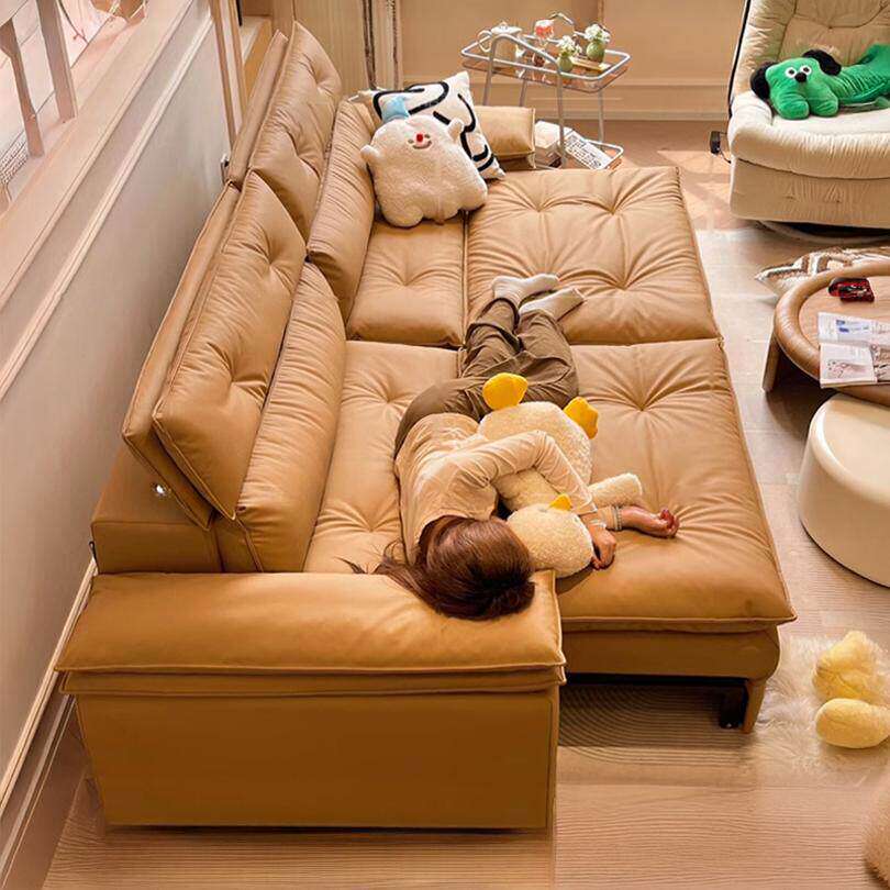 意式轻奢多功能可调节沙发床三人位客厅两用现代简约储物电动沙发