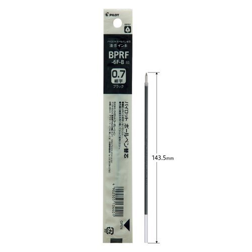 日本PILOT百乐圆珠笔替芯BPRF-6F黑色0.7原子笔中油笔笔芯适用BGSC/BP/BPA/BDE/BOP笔芯