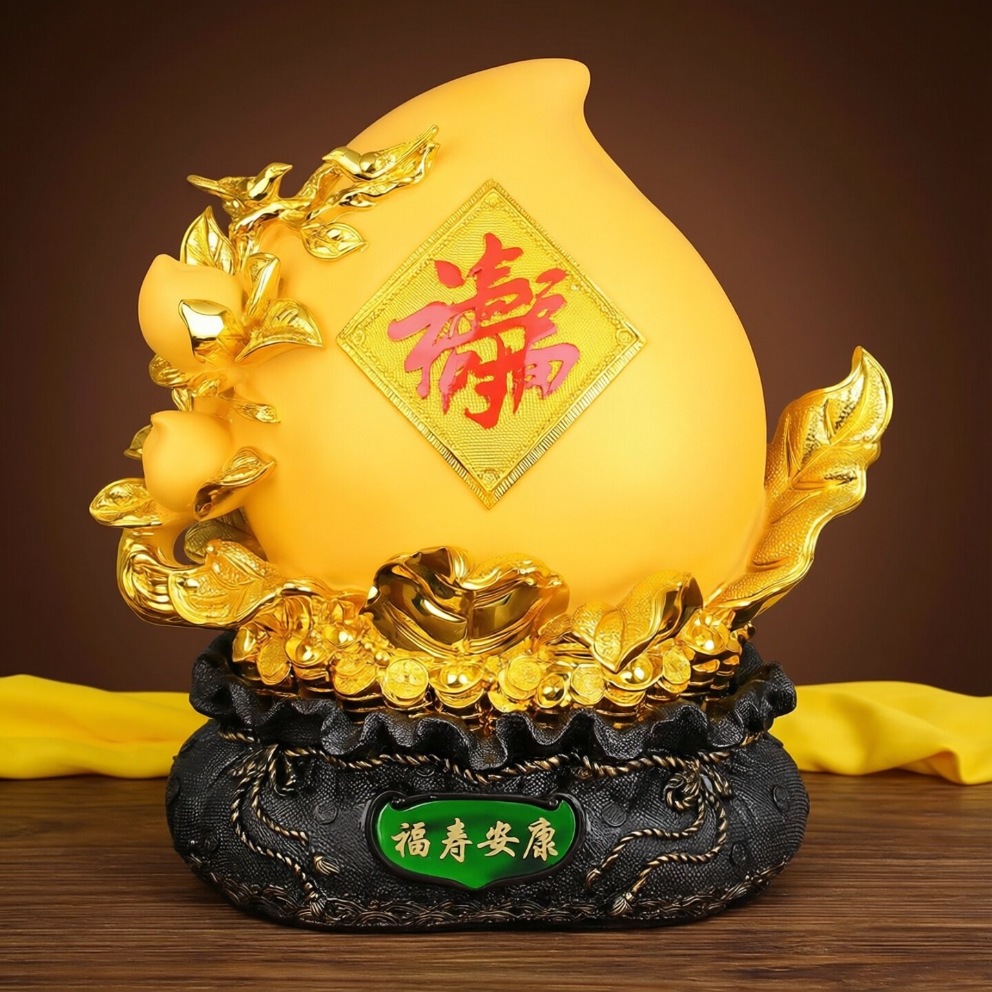 寿桃摆件福寿安康双全送老人长辈生日祝贺寿礼品节日送父母礼物