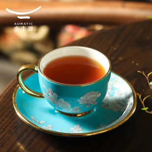 精致下午茶杯碟 高档礼物 永丰源 水墨牡丹2头陶瓷咖啡杯碟