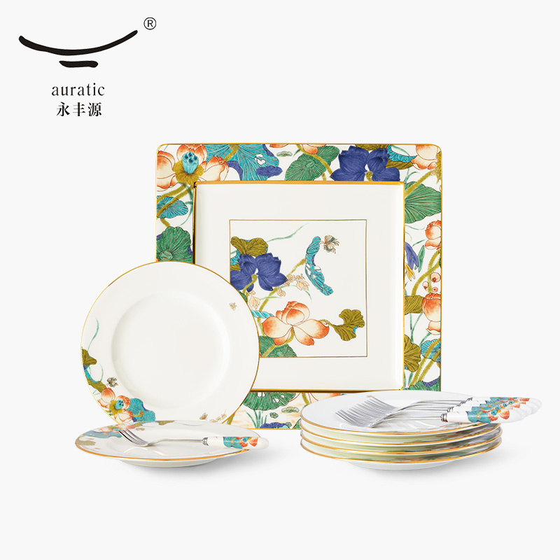 永丰源 幸福和鸣13头甜品具 陶瓷餐具 点心盘蛋糕具分餐盘