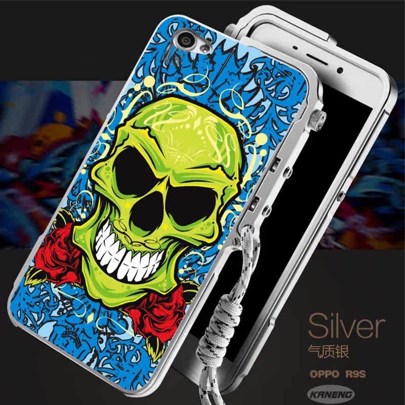 KANENG Mechanical Arm Trigger Aluminum Bumper Metal Frame Case Cover for OPPO R9s