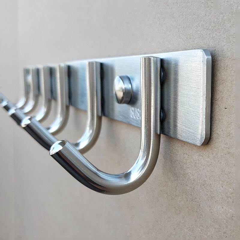 加厚304不锈钢排钩挂钩大全浴室厨房卫生间架挂衣钩墙壁打孔挂勾
