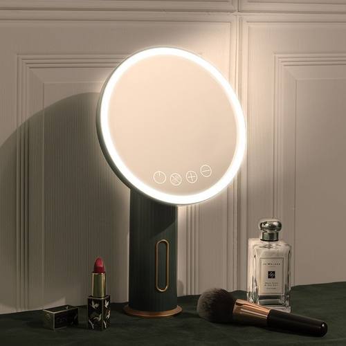 化妆镜带补光灯台式桌面美妆镜子