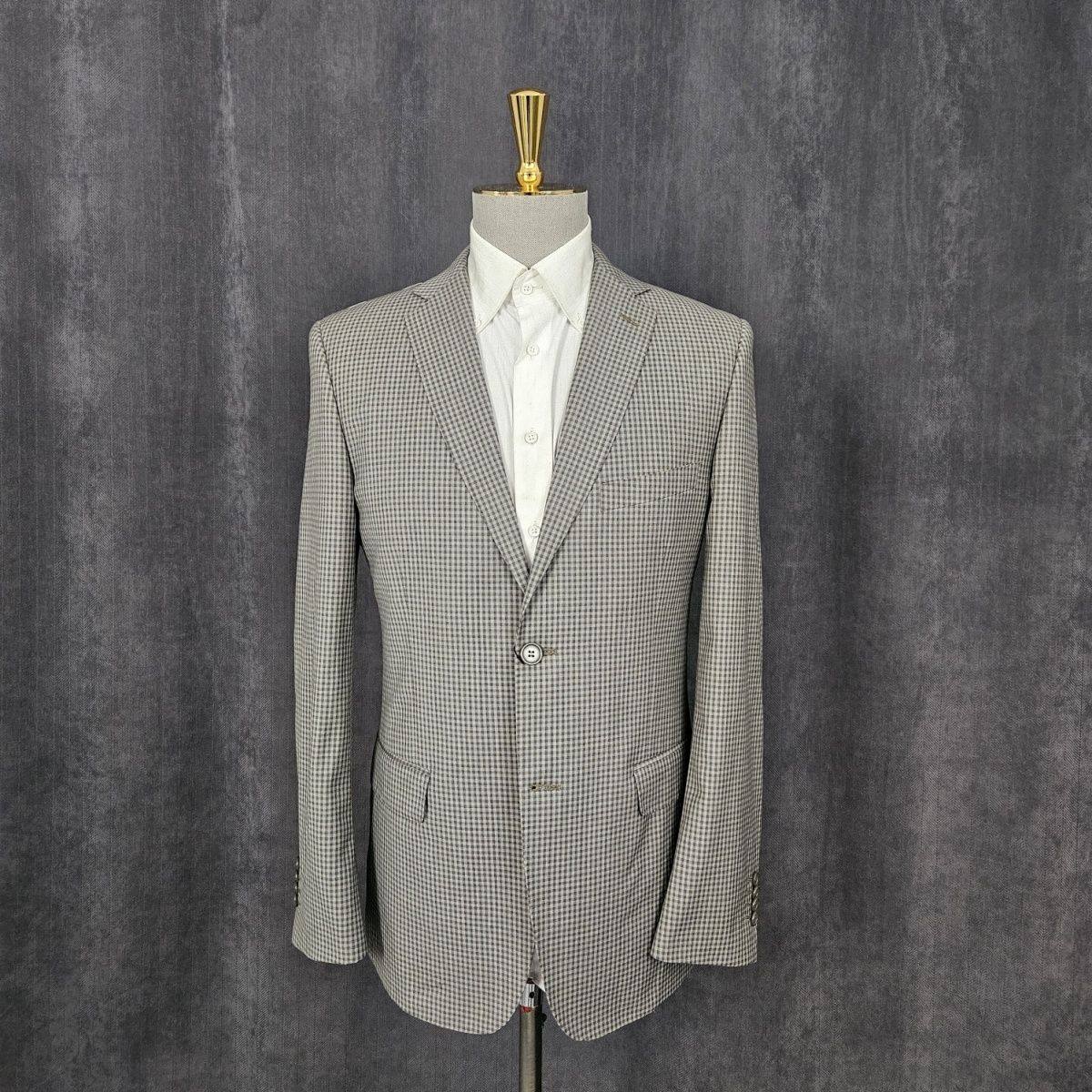 卡丹家格纹男士西装130支纯羊毛