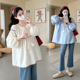 时尚 孕妇上衣韩版 长袖 民族风甜美气质减龄娃娃衫 宽松 秋季 大码 新款