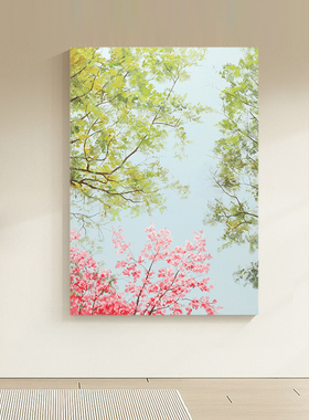 SYMT.ART手绘油画《红门柳》后现代客厅装饰画肌理挂画抽象玄关画