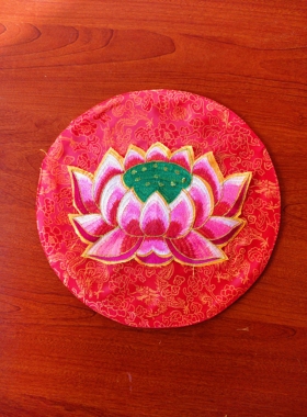 观音神像底座莲花布垫 刺绣神像披袍潮绣莲花佛衣菩萨龙袍披肩神