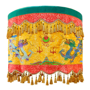 精品刺绣幢幡宝盖宝伞黄龙伞暗纹缎布莲花八仙宝顶佛顶神像华盖伞