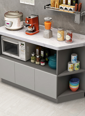 厨房大理石橱柜餐边柜储物柜灶台碗柜多功能置物收纳柜中岛台切菜