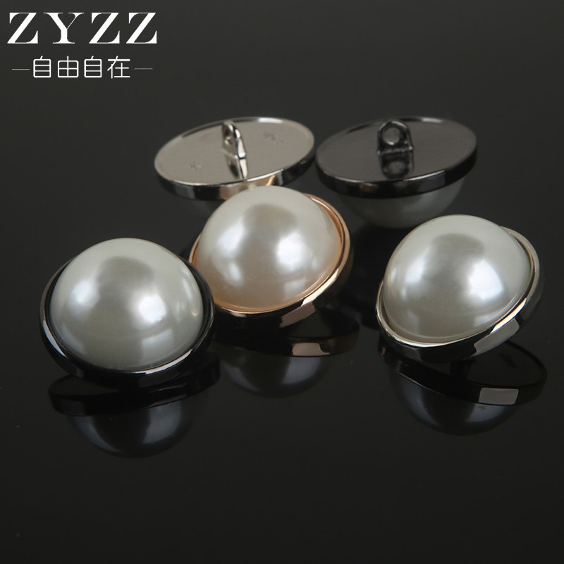 金属珍珠纽扣大衣风衣皮草纽扣圆形雪纺衫针织衫珍珠精致纽扣扣子