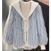 海宁环保毛毛加厚大衣 仿狐狸毛中长款 皮草外套女冬2025年新款 爆款