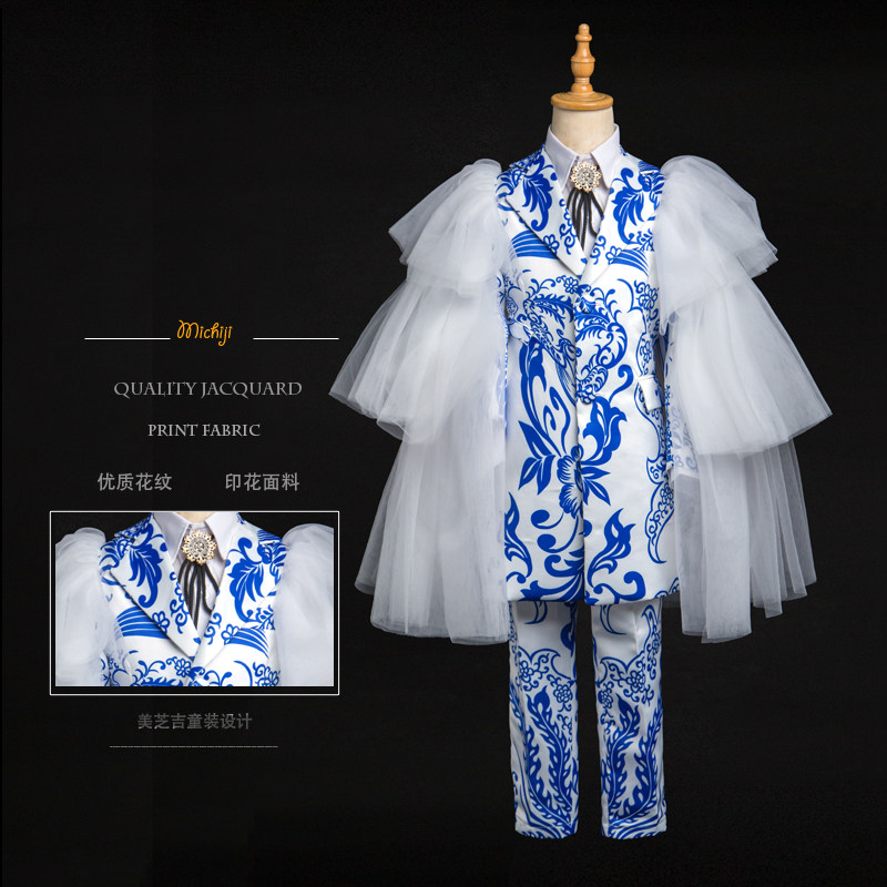 儿童西装模特走秀礼服时装套装男童个性舞台演出服T台出租潮西服