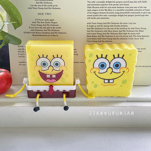 创意可爱海绵宝宝海绵擦百洁布厨房装饰卖萌少女心洗碗刷锅双面刷