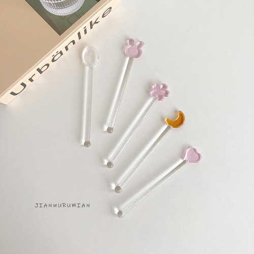 梦幻仙女透明咖啡奶茶玻璃搅拌棒