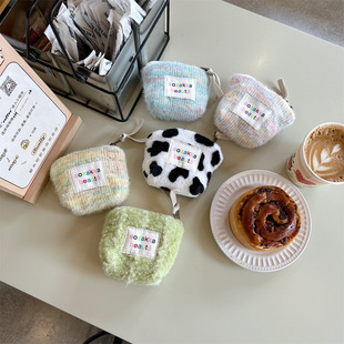 新款迷你小号化妆包女毛绒便携内胆包高级感口红包收纳袋零钱包包