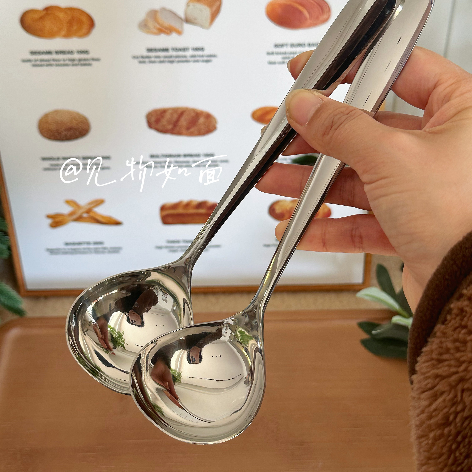 韩式加厚长柄圆头饭勺食品级304不锈钢长柄汤勺调羹家用喝汤勺子