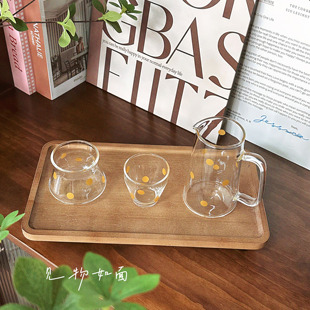 见物如面日式器金波点水滴形玻璃硝子耐热耐冷清酒杯洋白酒闻香杯