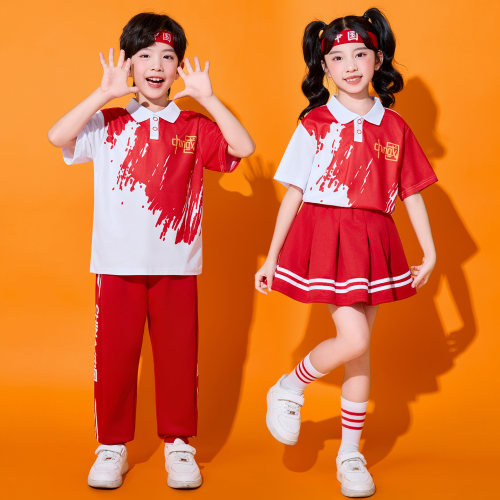 儿童啦啦队演出服小学生春季运动会开幕式合唱幼儿园班服表演服装
