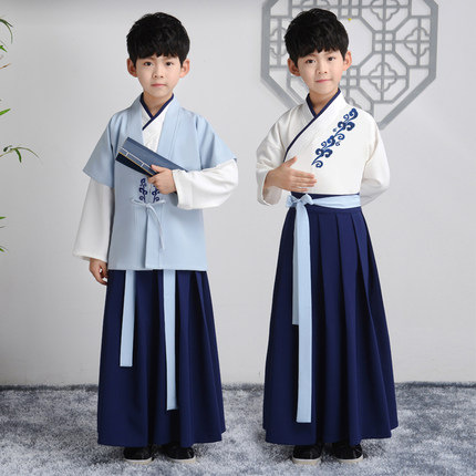 汉服男童国学服儿童古装中国风书童三字经弟子规演出服小学生服装