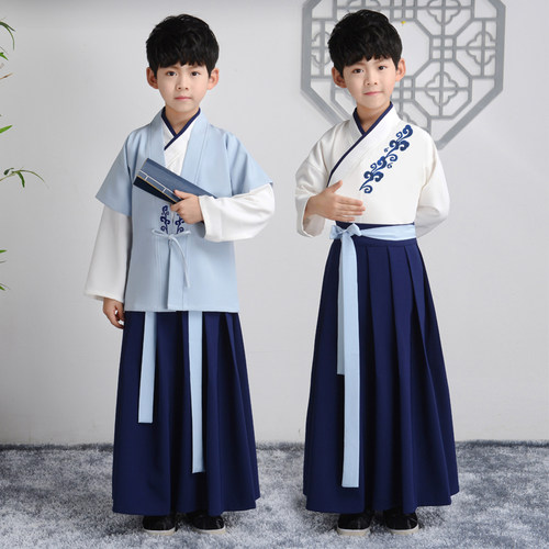 国学古装书童三字经弟子规汉服