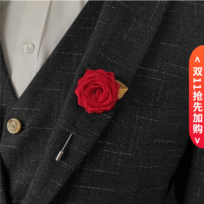毛衣外套西装玫瑰花胸花胸针男女花朵衬衫领针领花会议胸针制服